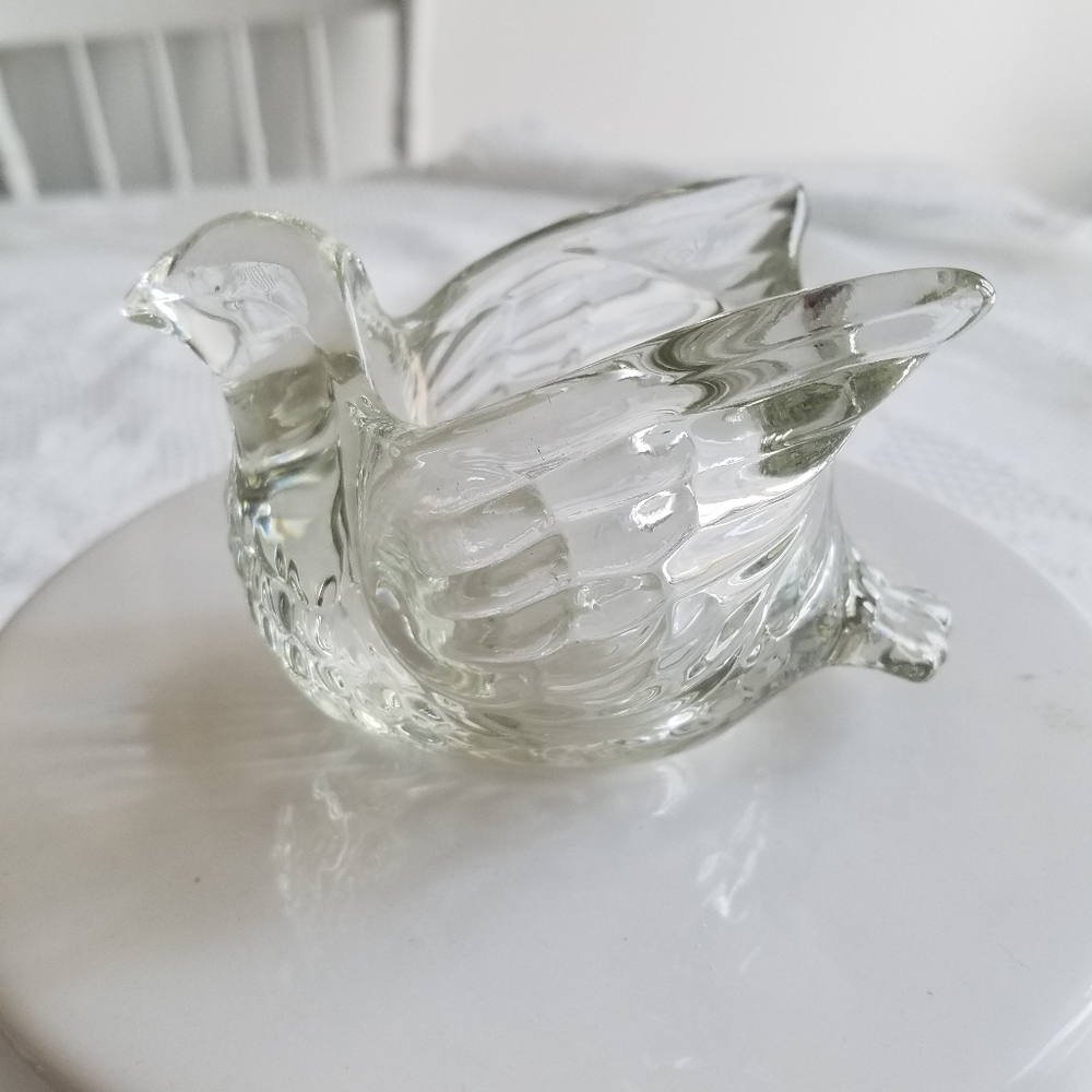 AVON Crystal Clear Heavy Dove Trinket Candy Dish